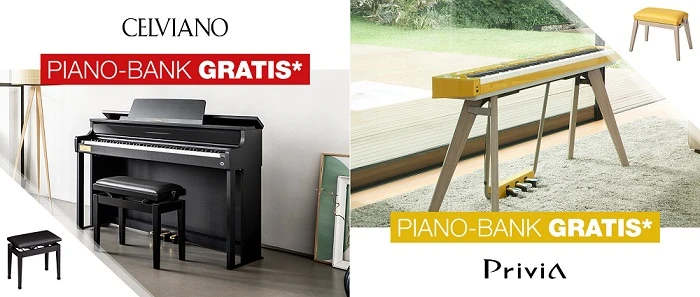 Piano Bank gratis bei CASIO AP und PXS